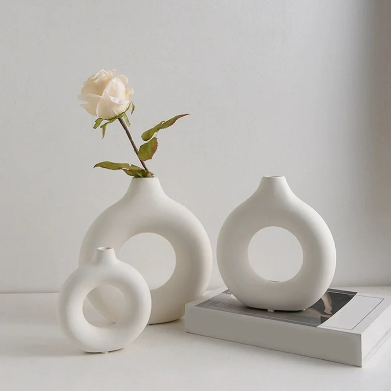 Vaso Decorativo em Cerâmica Estilo Nórdico Casa Morale